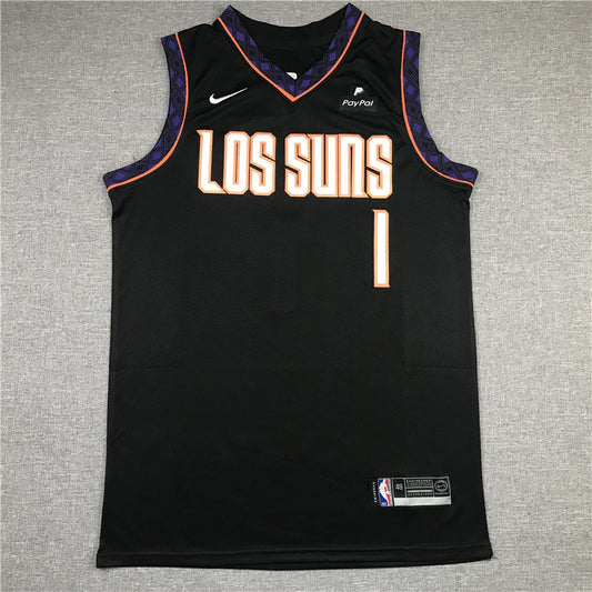 Men's Phoenix Suns Devin Booker #1 Black Replica Jerseys - City Edition