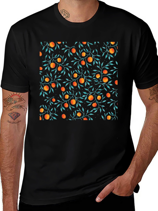 Orange Grove Print Black T-Shirt