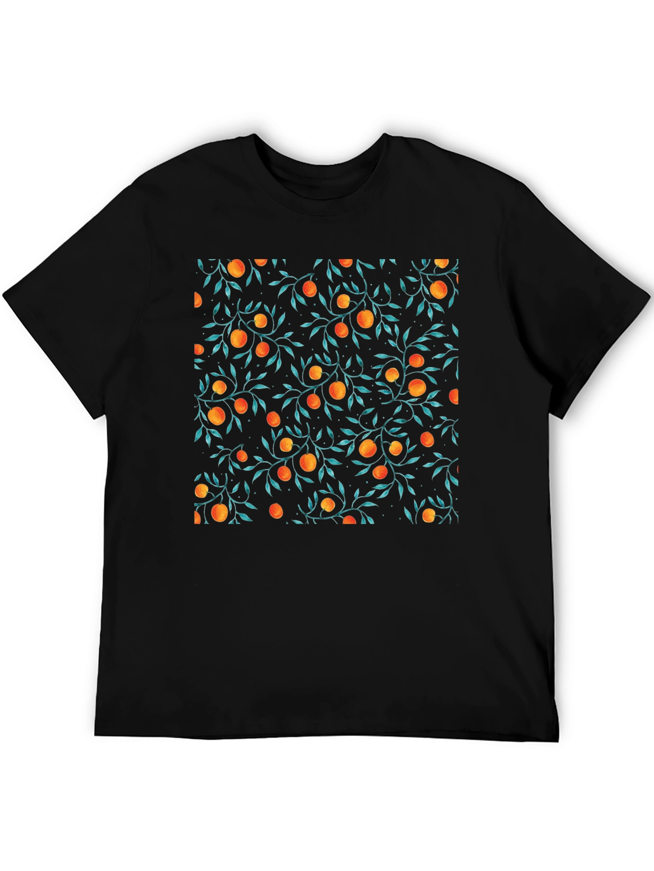 Orange Grove Print Black T-Shirt
