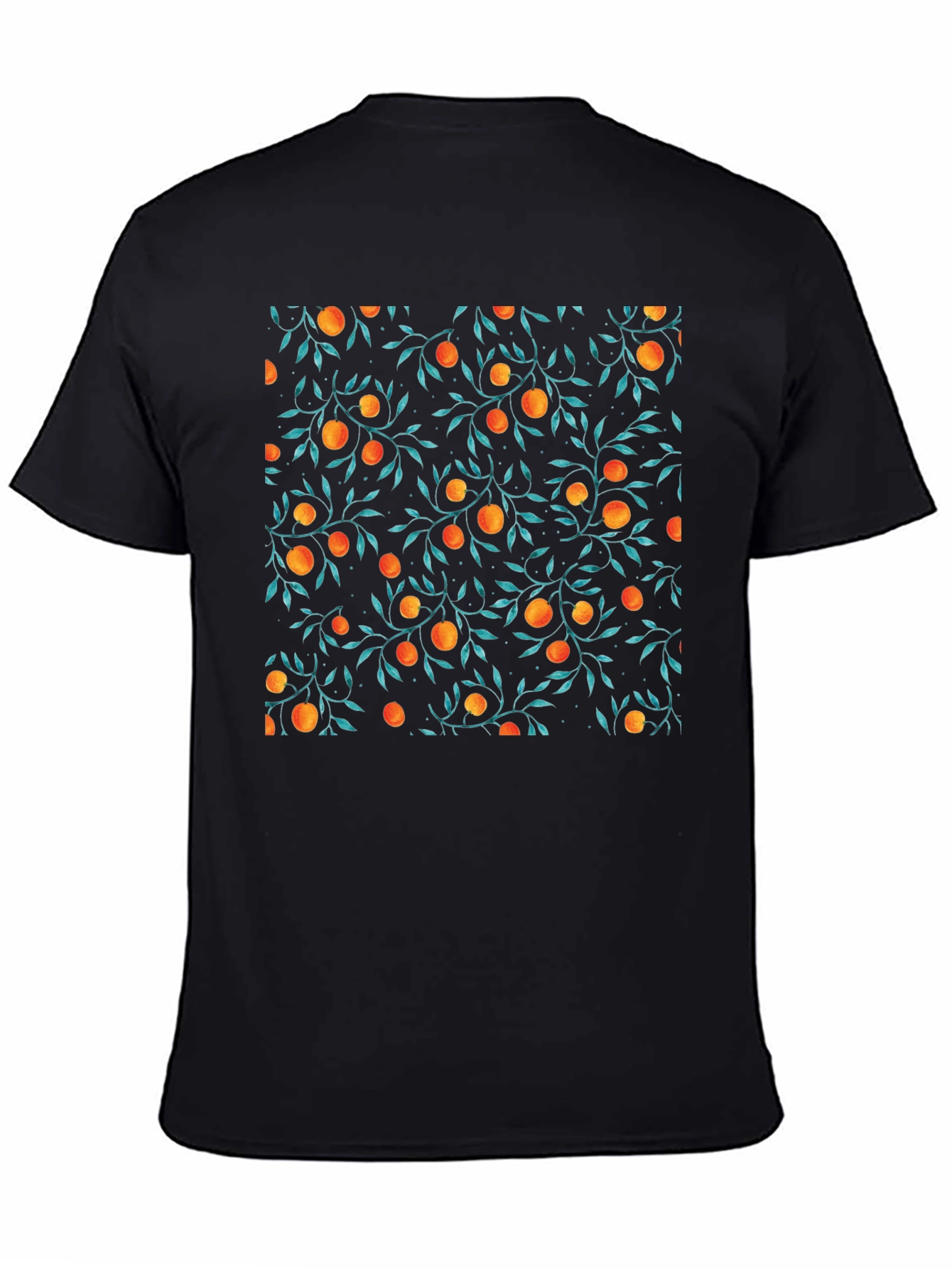 Orange Grove Print Black T-Shirt