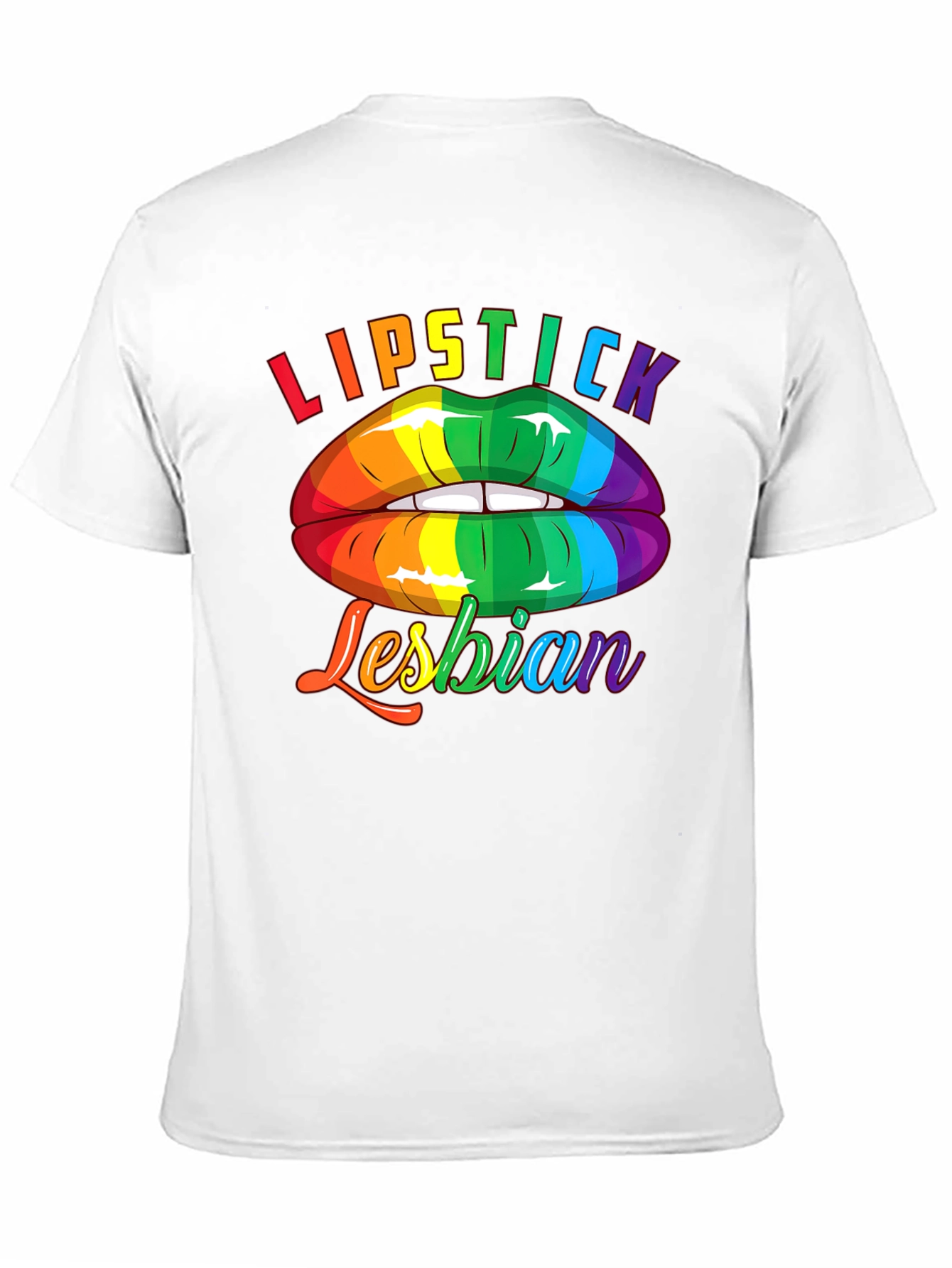 Lipstick Lesbian Pride T-Shirt LGBTQ Rainbow Lips Tee