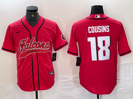 Men's Atlanta Falcons Kirk Cousins #18 Red Player Jerseys Joint Edition