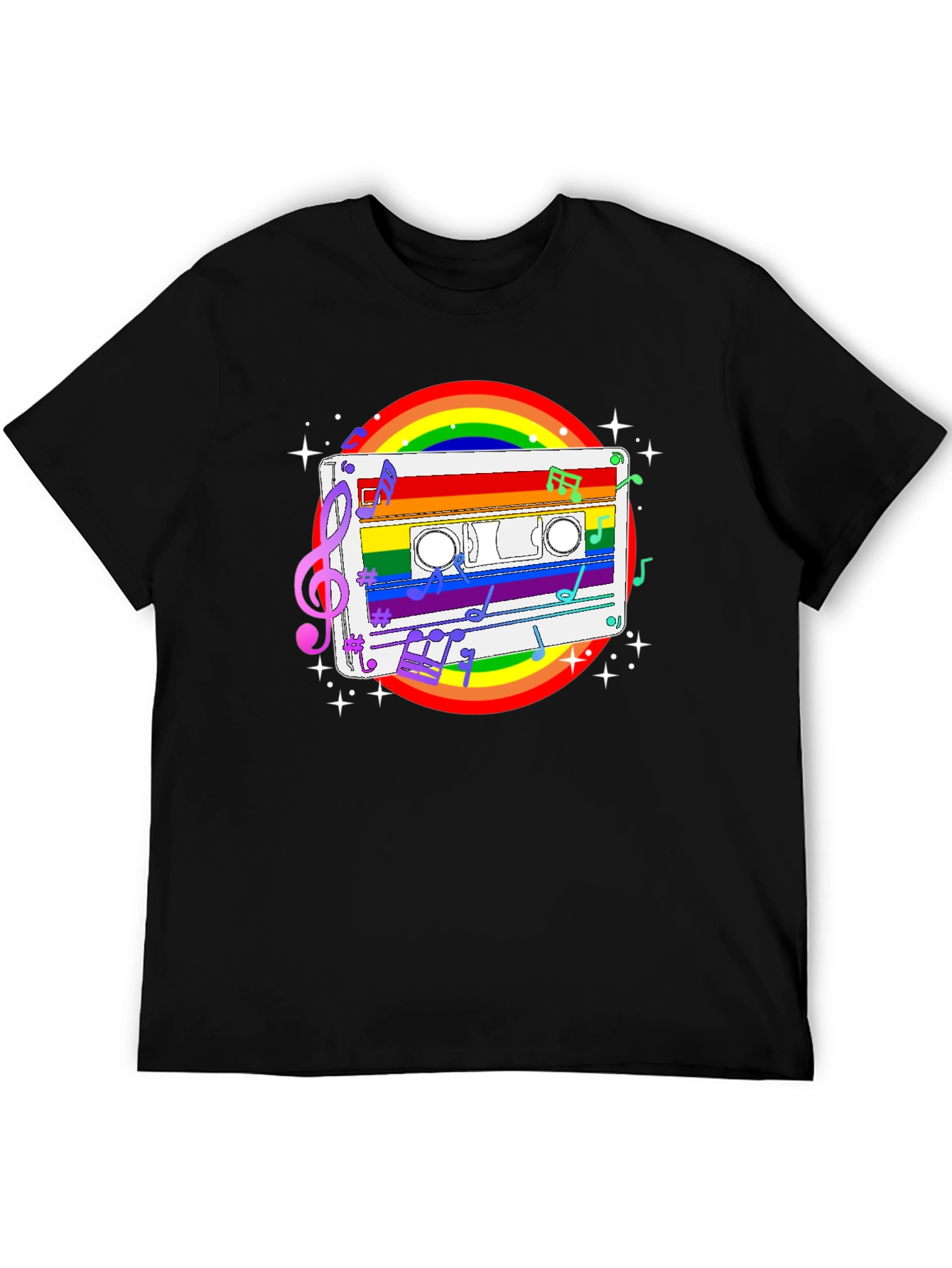 Rainbow Cassette Tape Music T-Shirt