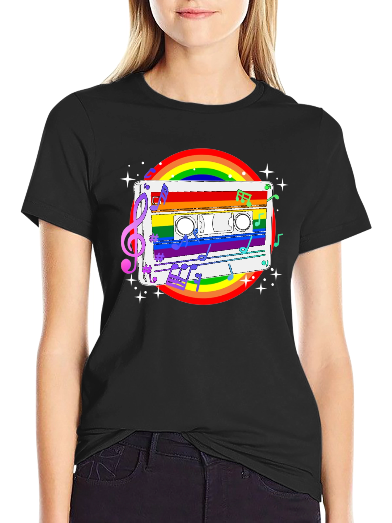 Rainbow Cassette Tape Music T-Shirt