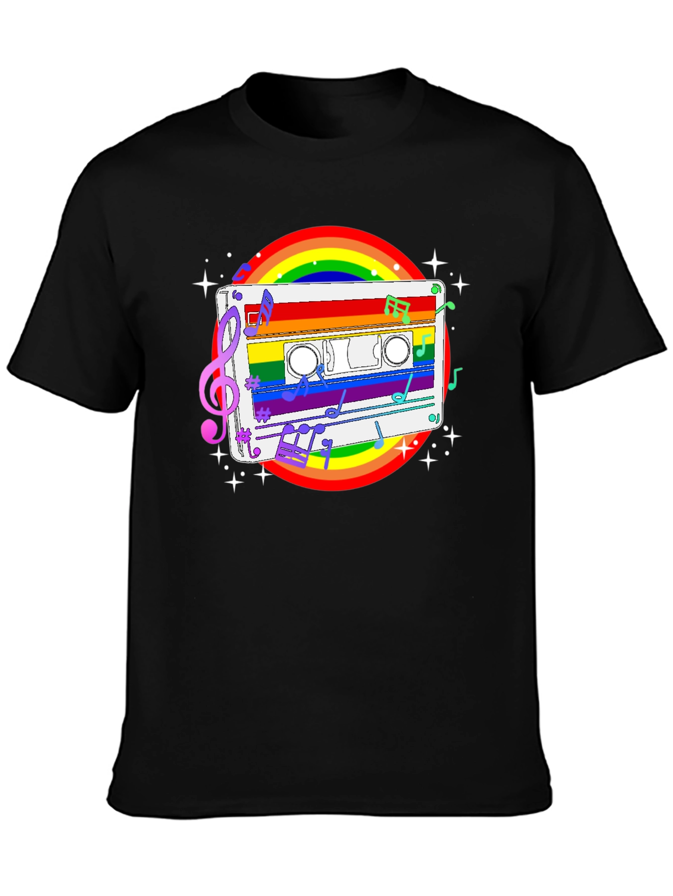 Rainbow Cassette Tape Music T-Shirt