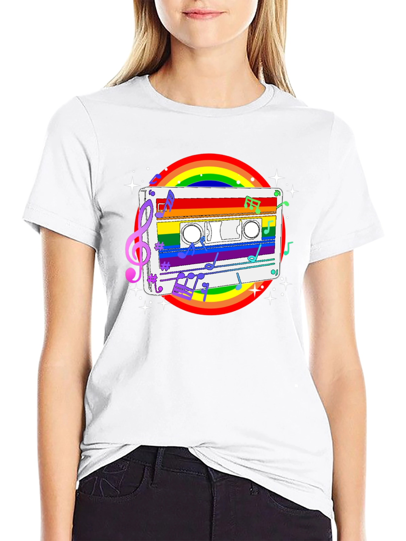 Rainbow Cassette Tape Music T-Shirt
