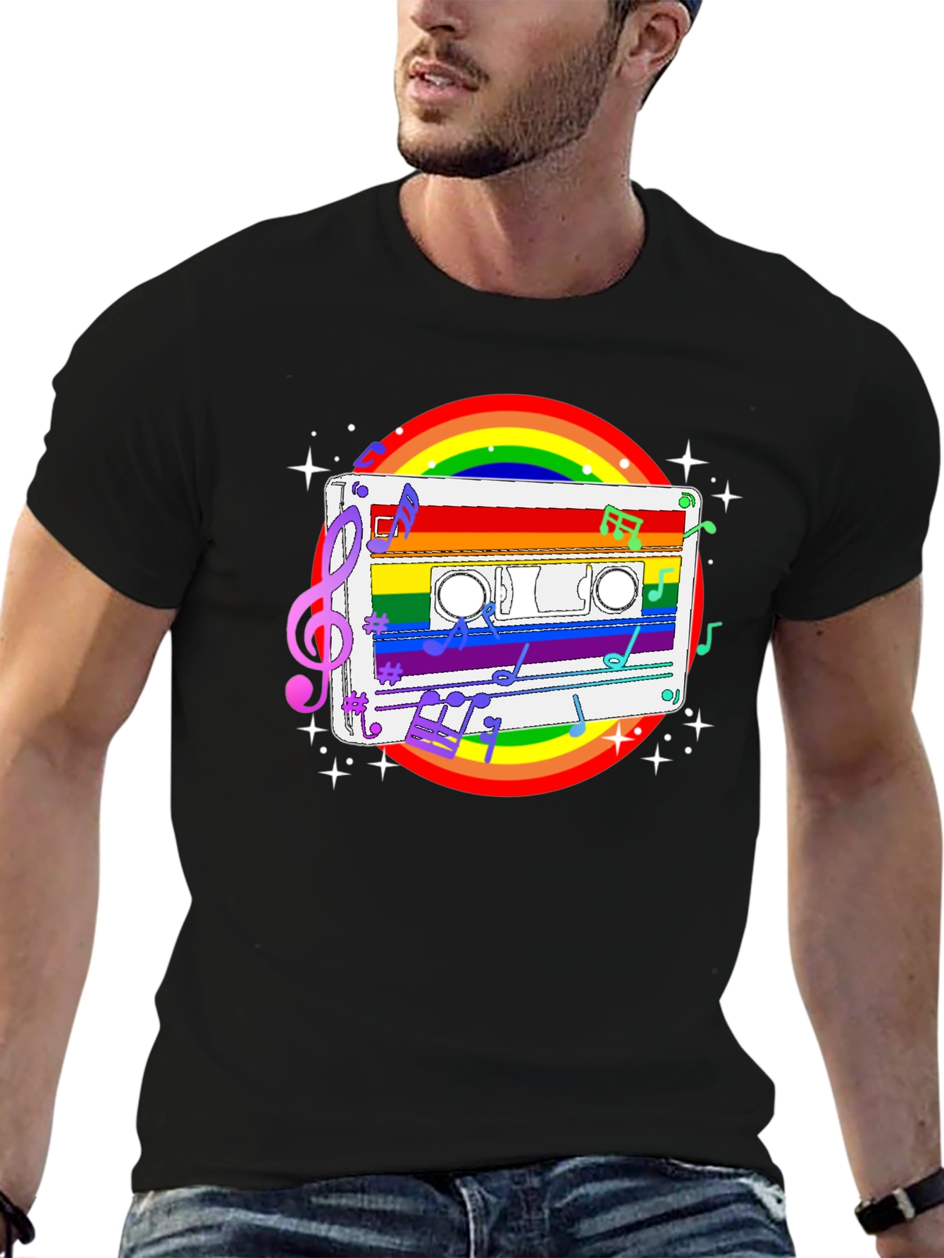 Rainbow Cassette Tape Music T-Shirt