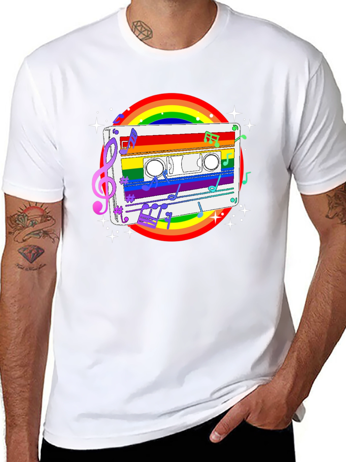 Rainbow Cassette Tape Music T-Shirt