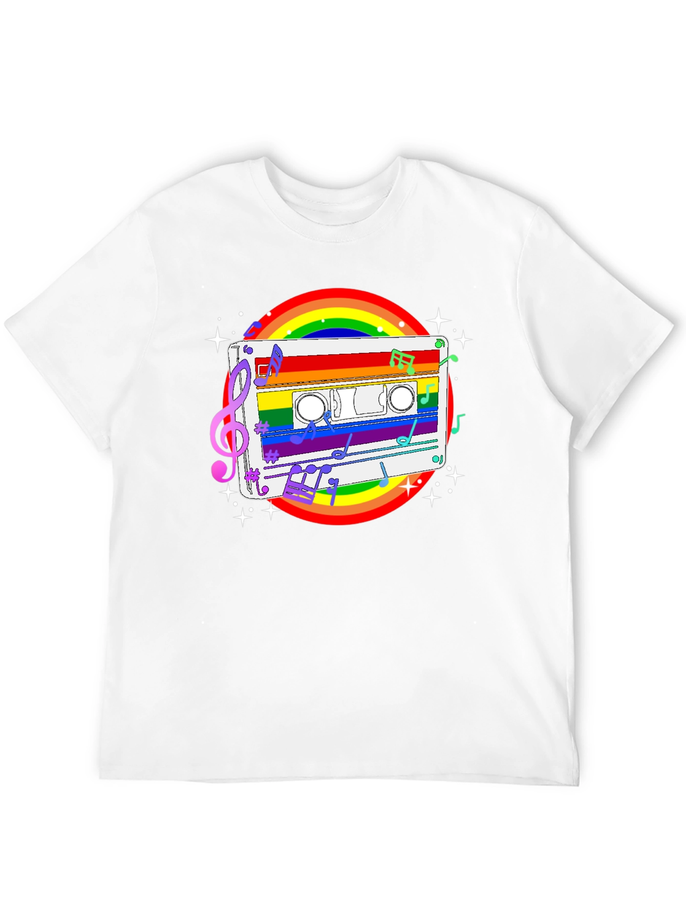 Rainbow Cassette Tape Music T-Shirt