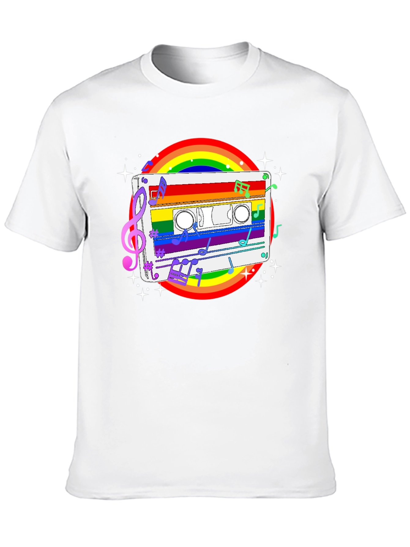 Rainbow Cassette Tape Music T-Shirt