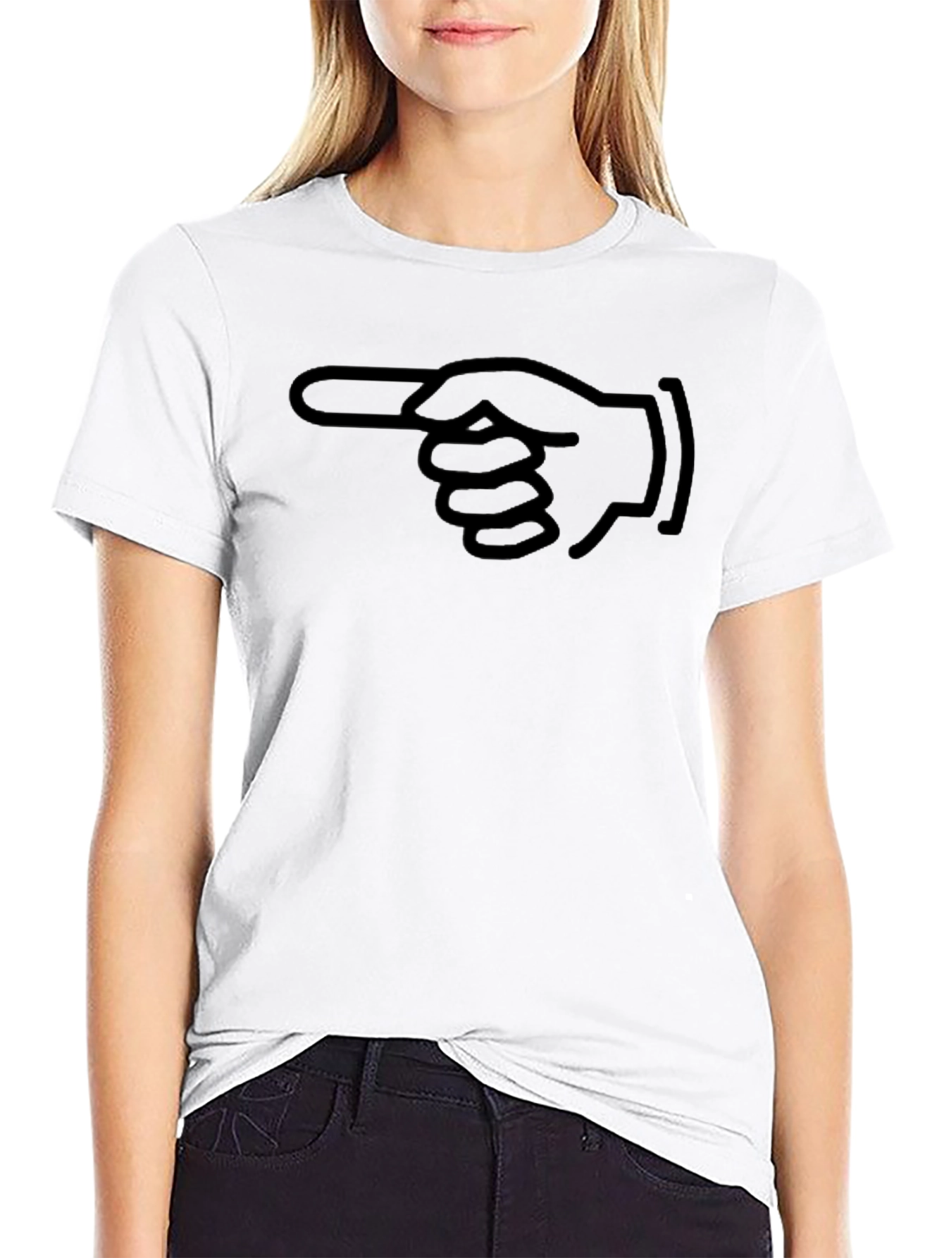 Pointing Hand Graphic T-Shirt - Classic Black