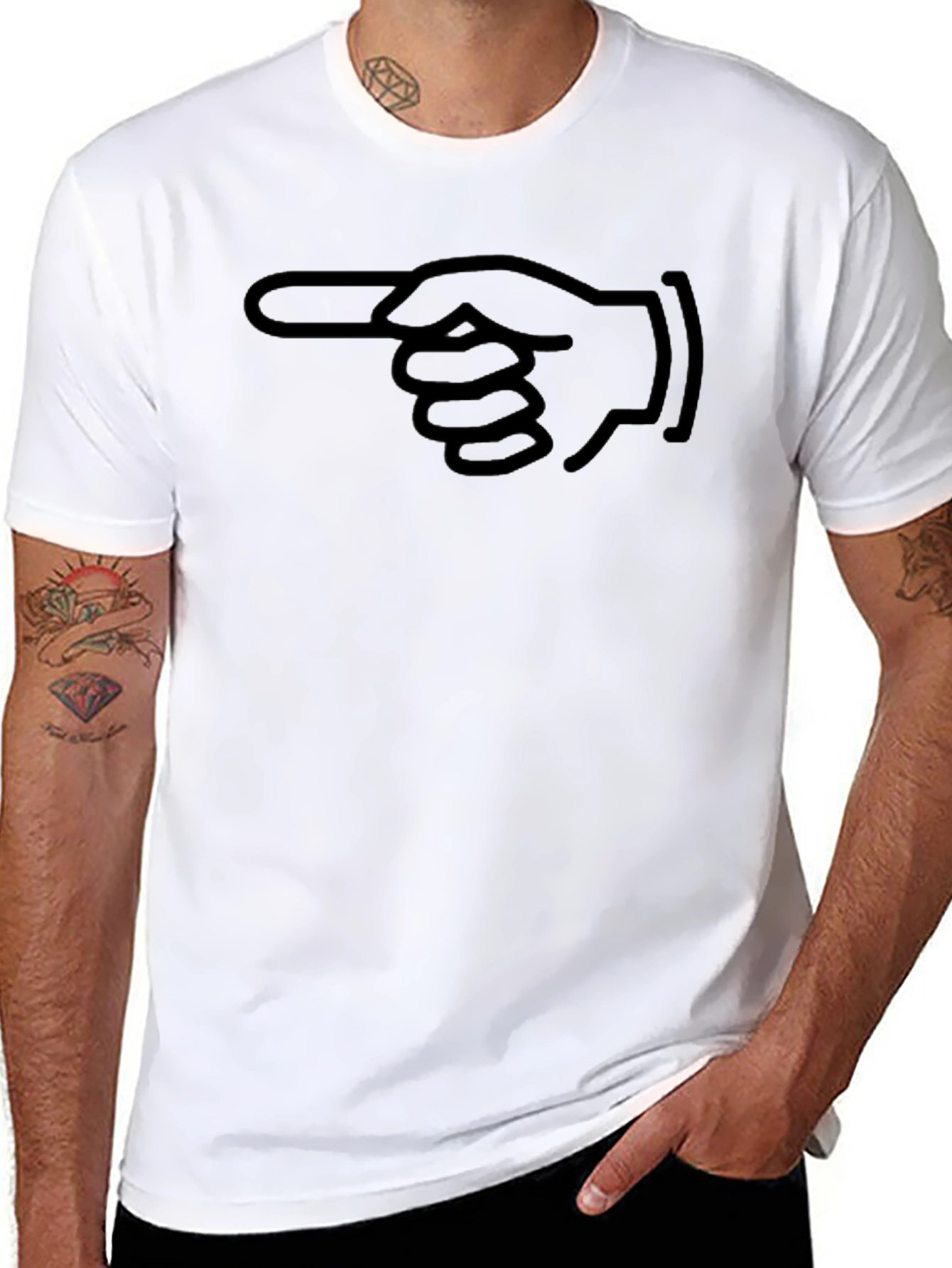 Pointing Hand Graphic T-Shirt - Classic Black