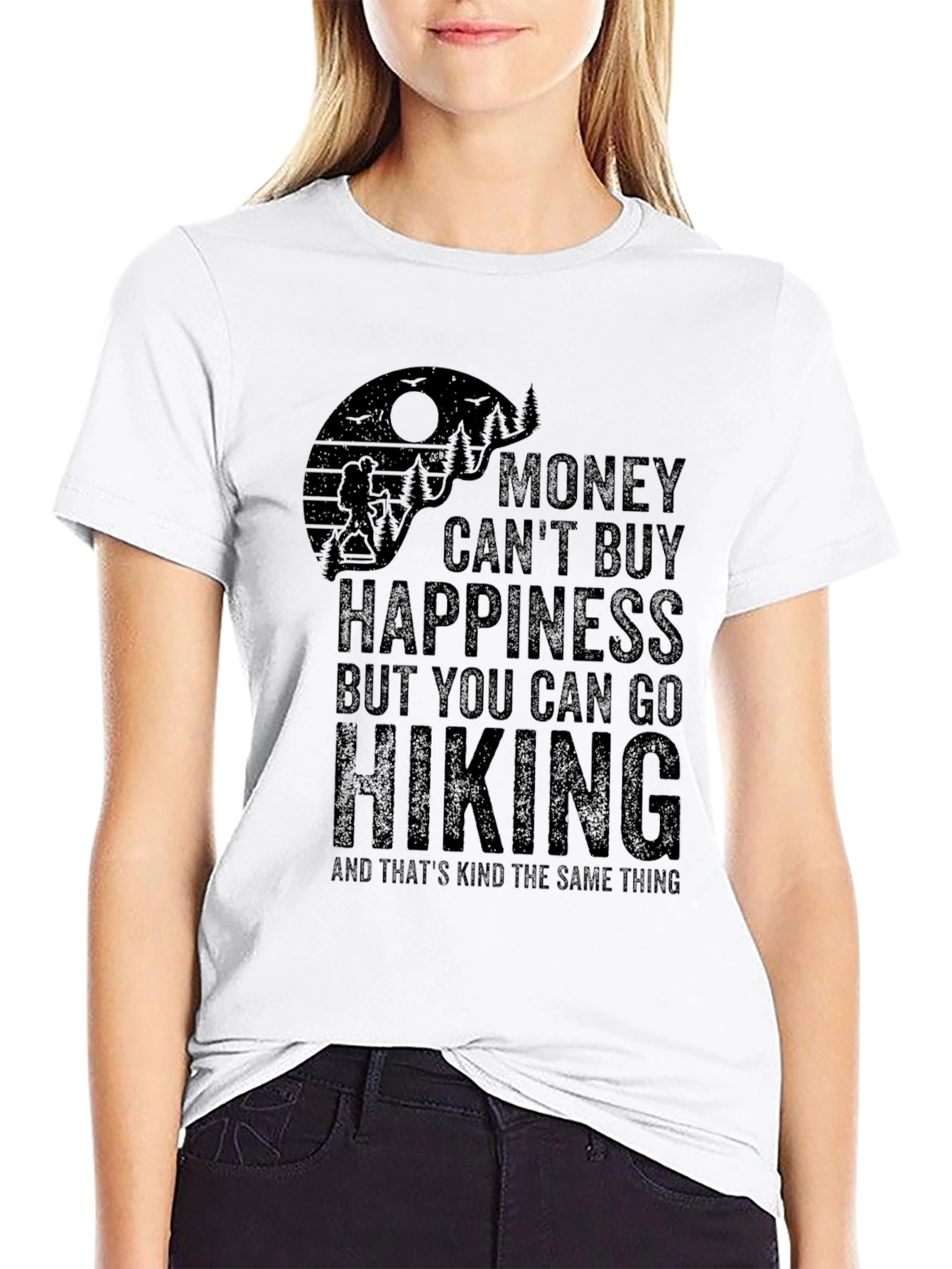 Hiking T-Shirt - Money Cant Buy Happiness