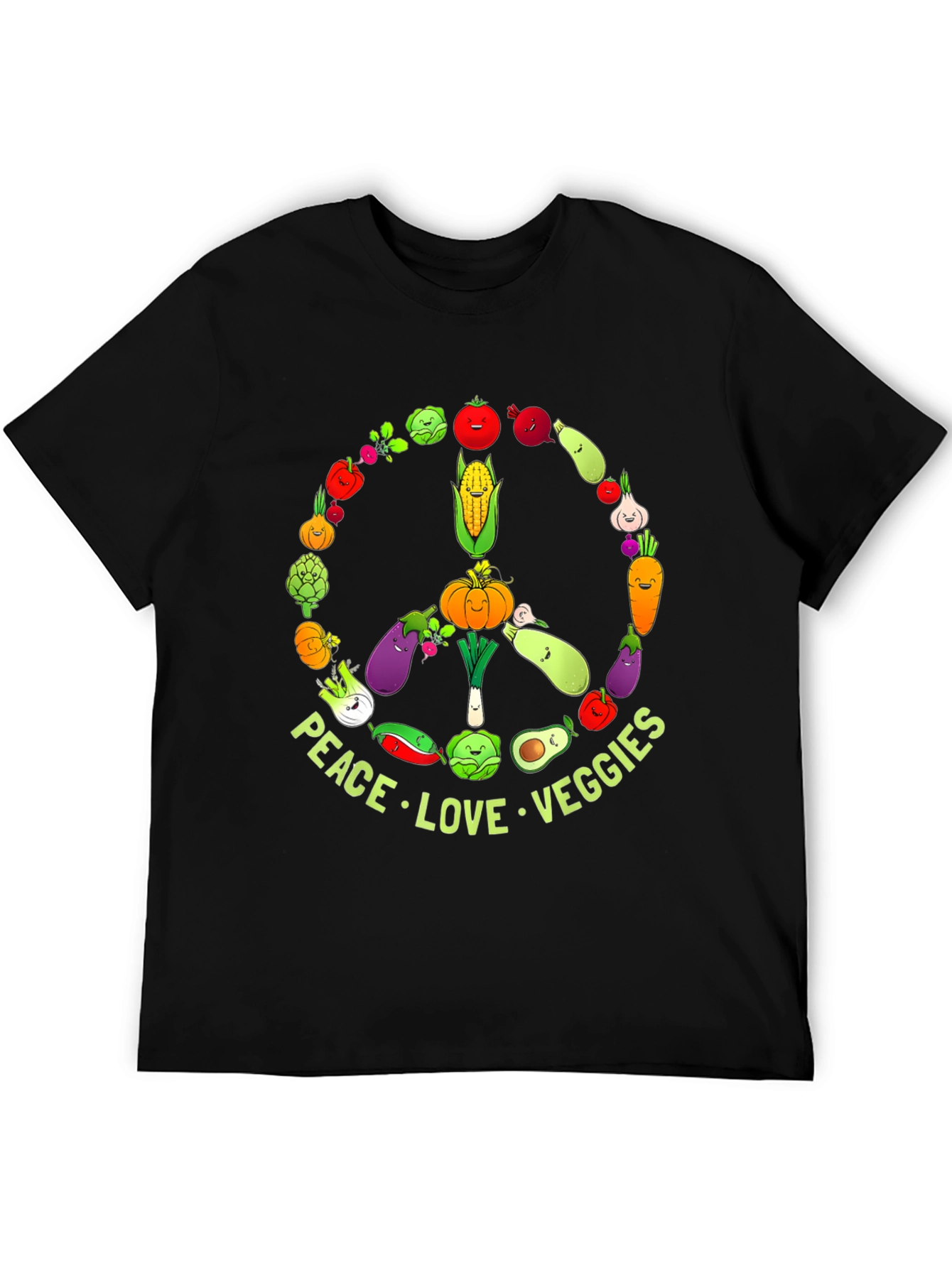 Peace Love Veggies Graphic T-Shirt - Vegan Friendly Tee