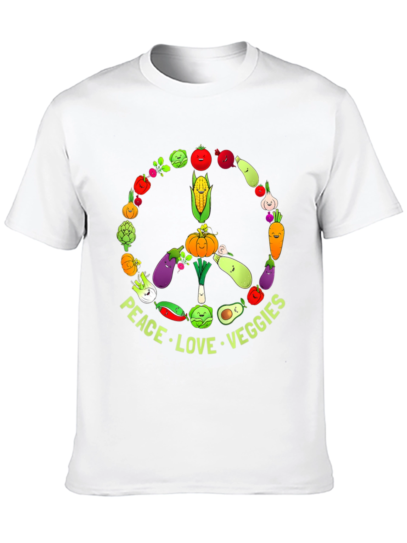 Peace Love Veggies Graphic T-Shirt - Vegan Friendly Tee
