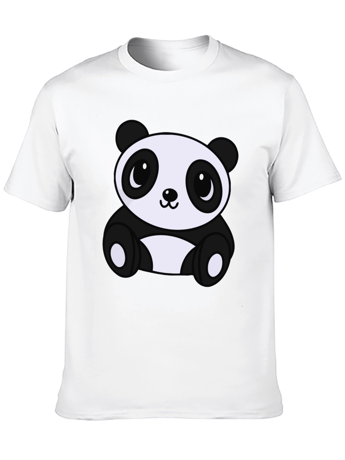 Cute Panda Bear Graphic Tee - Soft Black T-Shirt