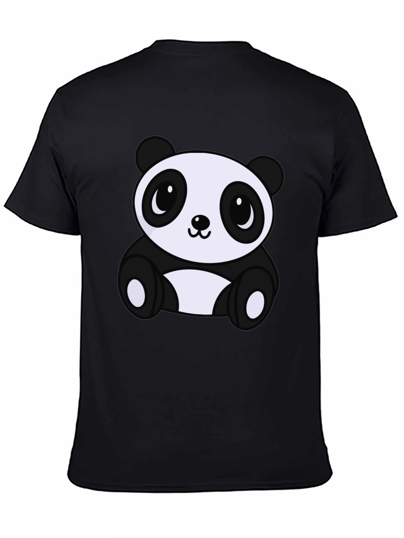 Cute Panda Bear Graphic Tee - Soft Black T-Shirt