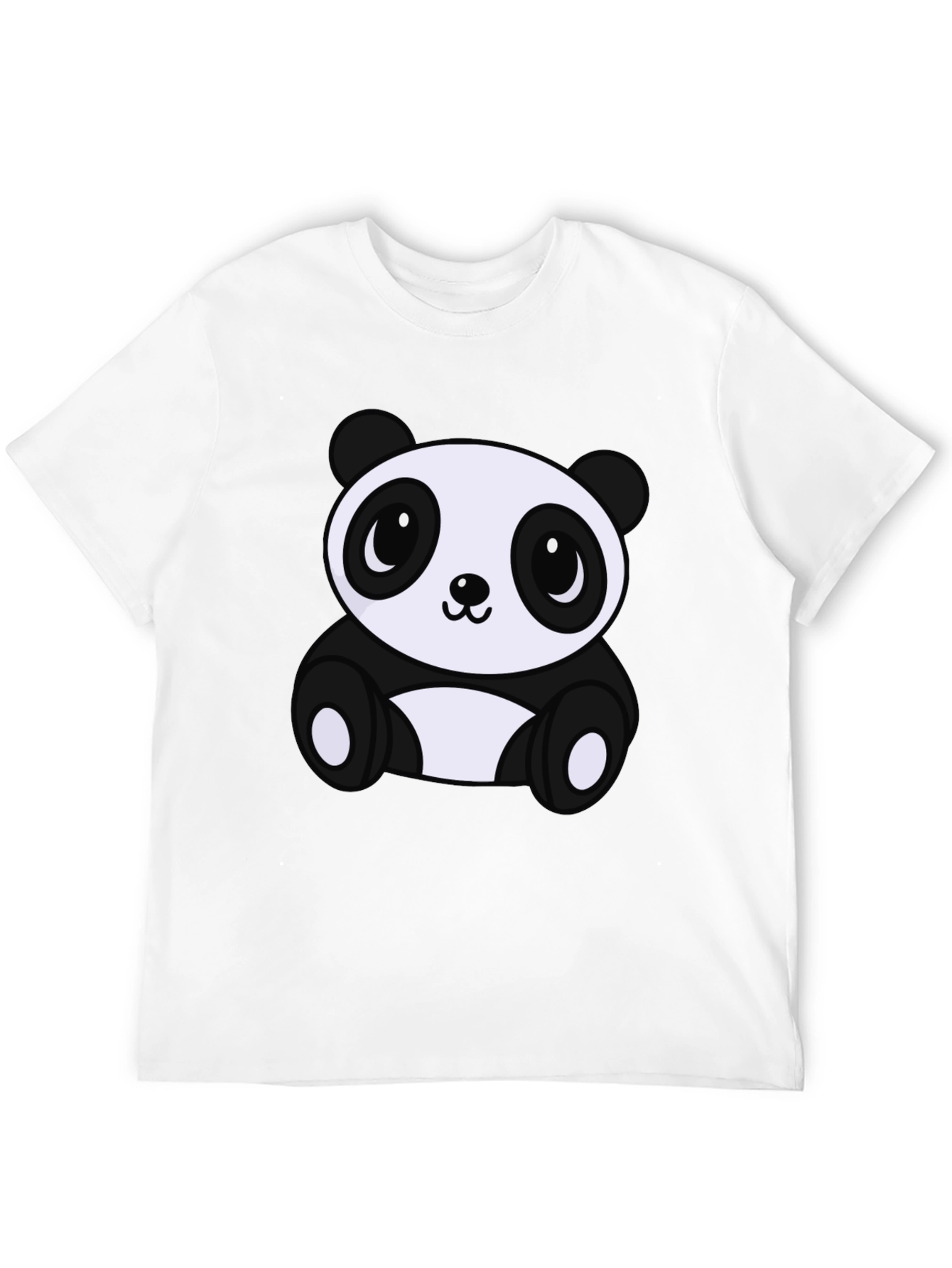 Cute Panda Bear Graphic Tee - Soft Black T-Shirt