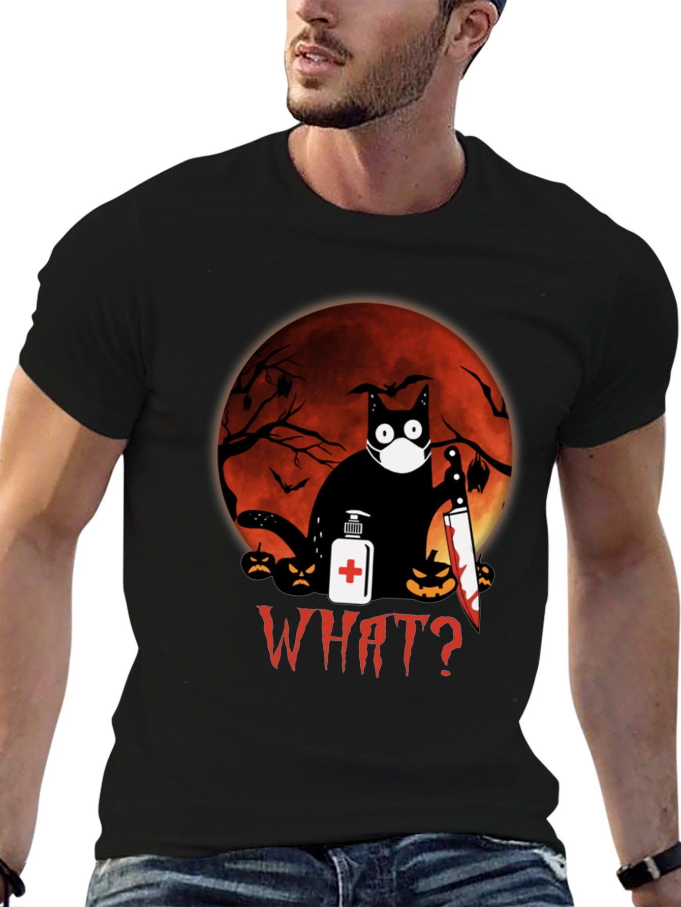 Halloween Cat Graphic Tee