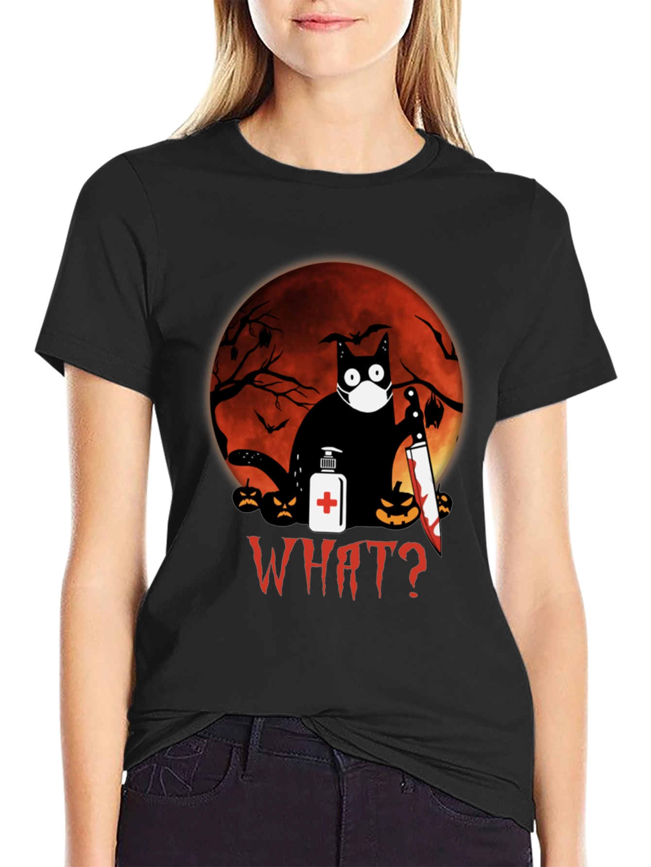 Halloween Cat Graphic Tee