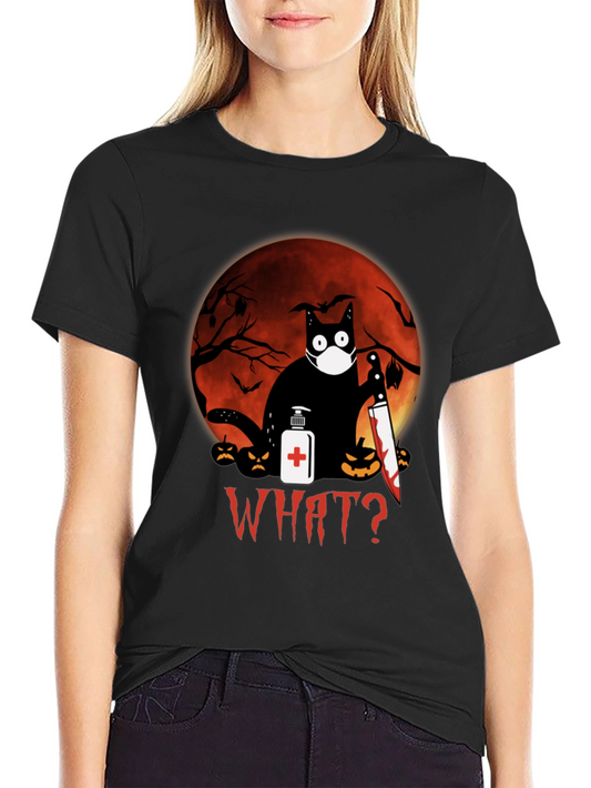 Halloween Cat Graphic Tee