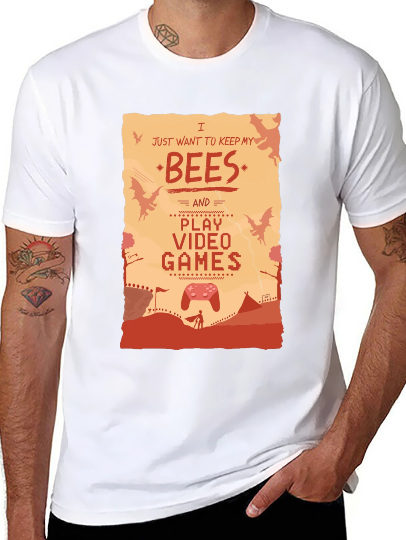 Bees & Video Games Graphic T-Shirt