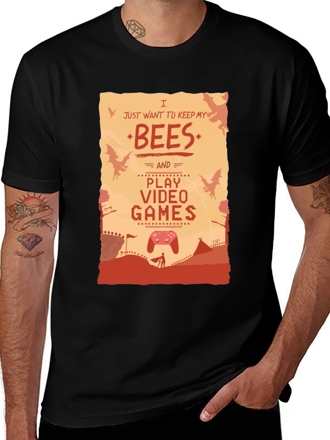 Bees & Video Games Graphic T-Shirt