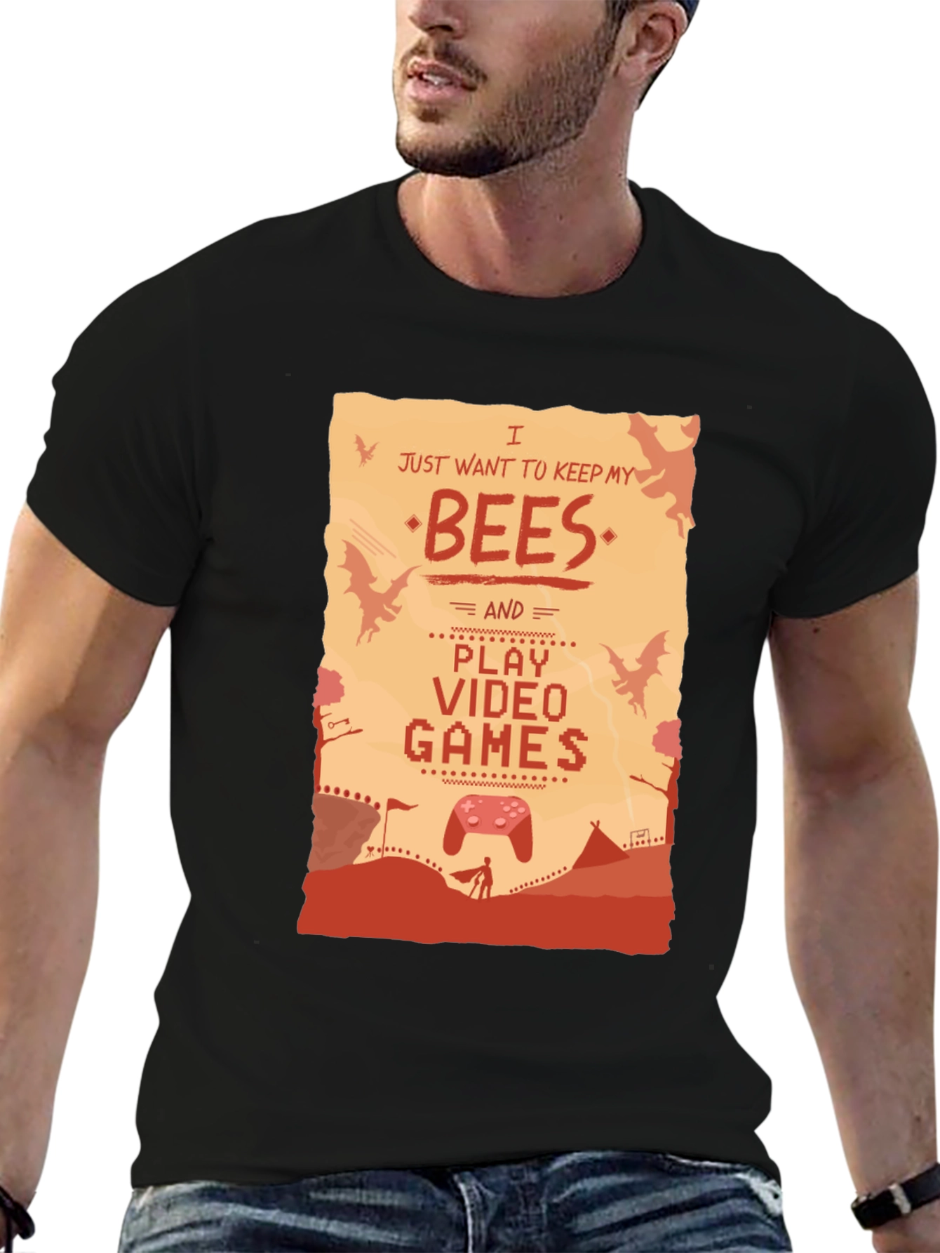 Bees & Video Games Graphic T-Shirt