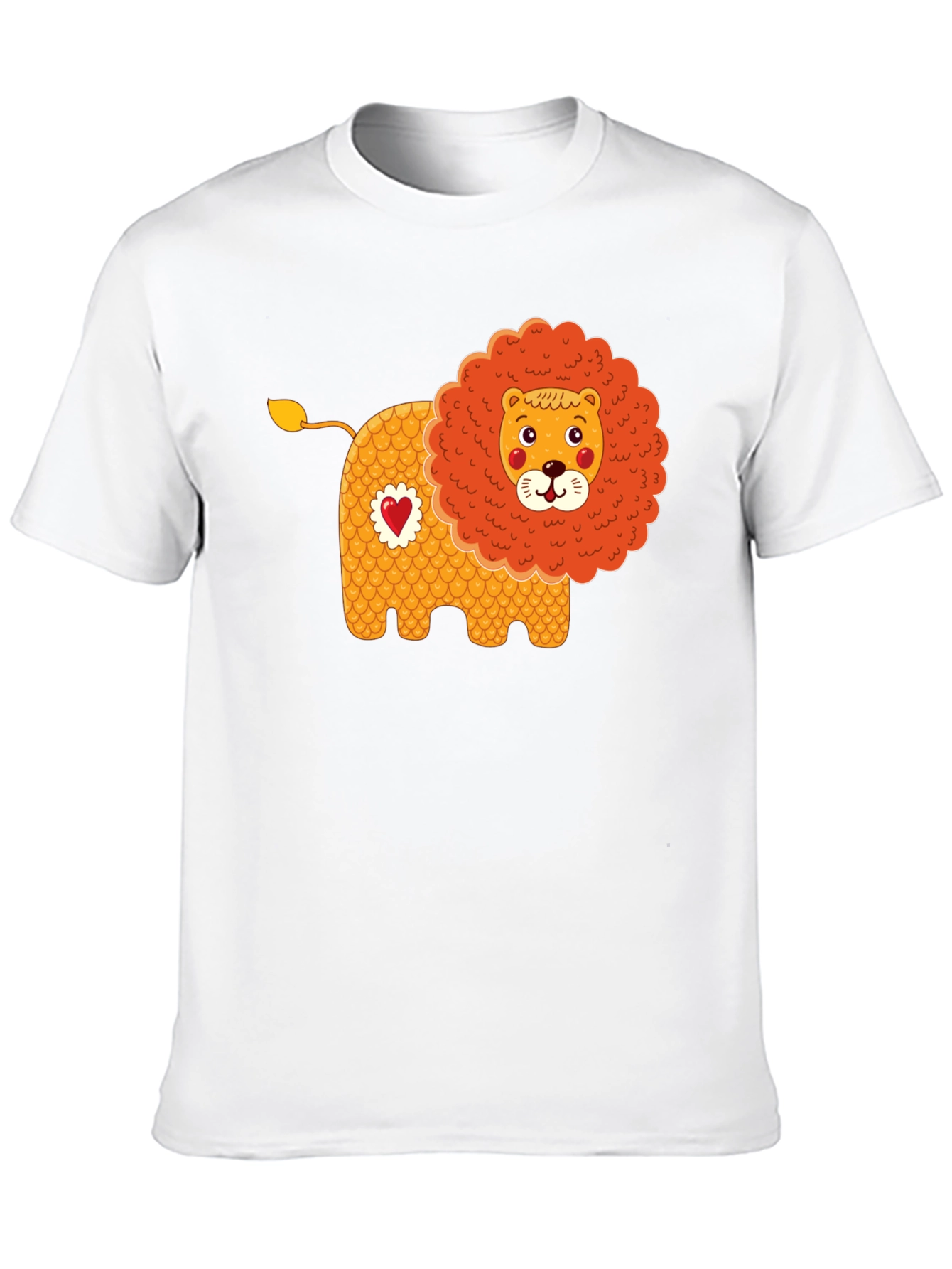 Cute Cartoon Lion Graphic Tee - Black