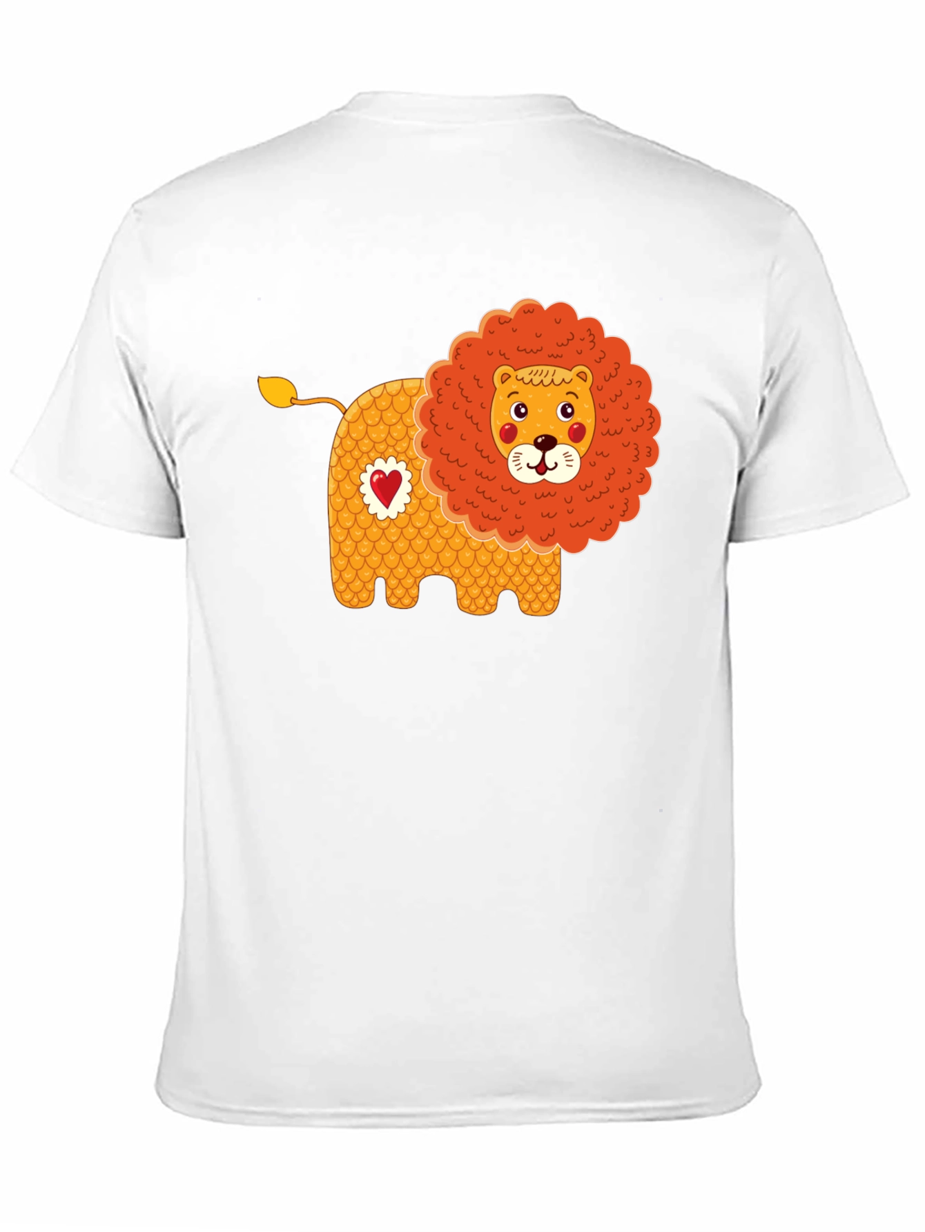 Cute Cartoon Lion Graphic Tee - Black