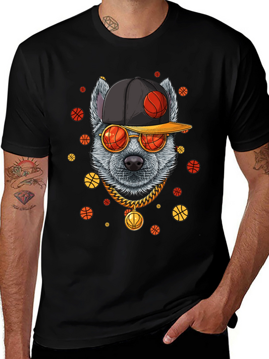 Cool Dog Basketball Graphic Tee