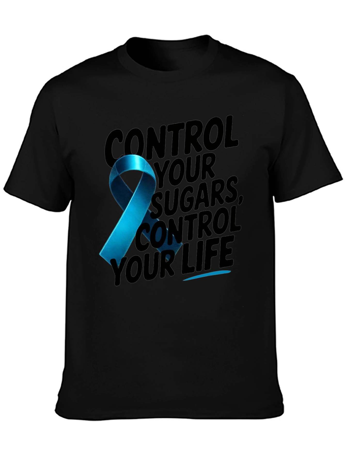 Diabetes Awareness Ribbon Graphic T-Shirt