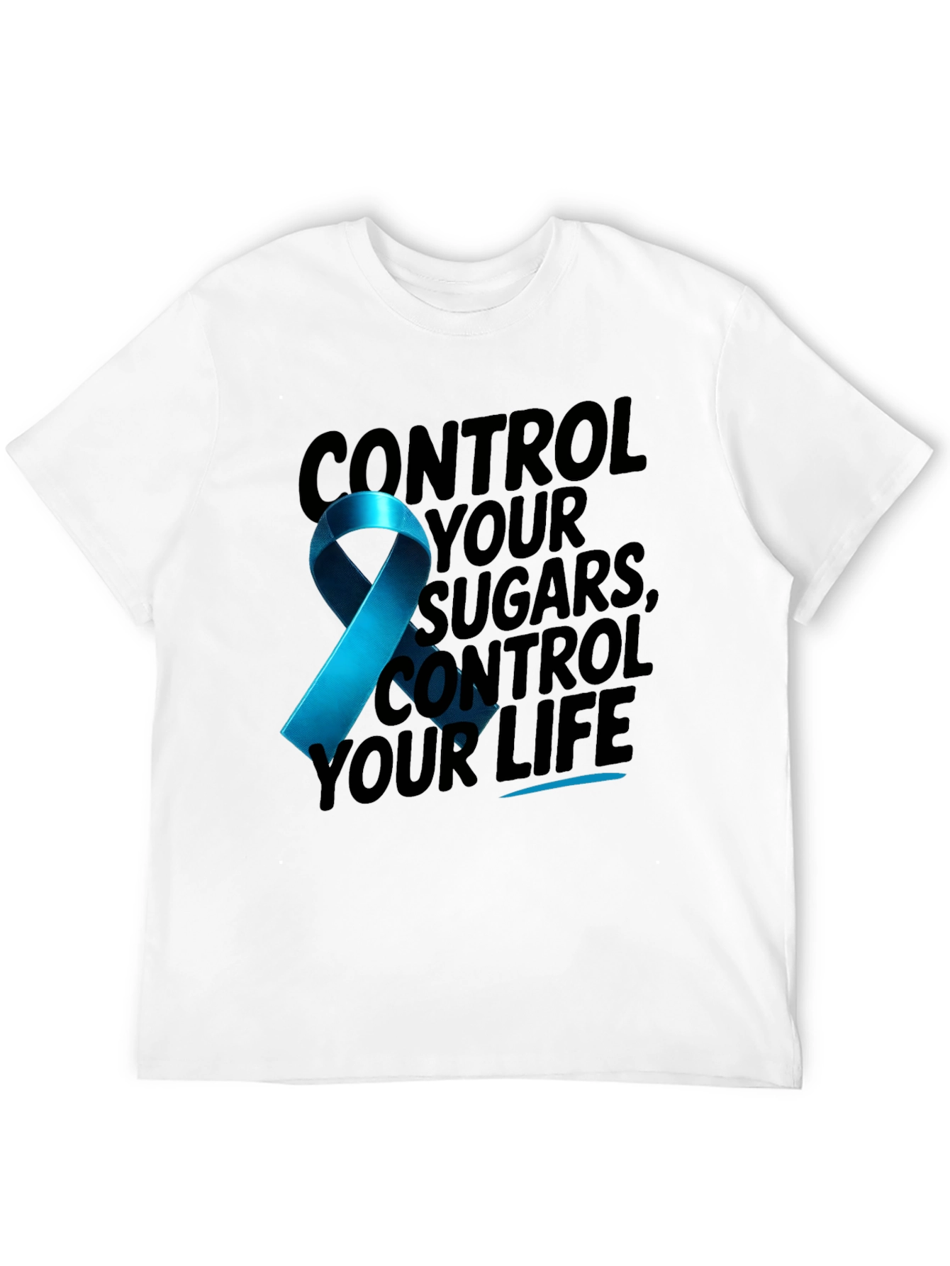 Diabetes Awareness Ribbon Graphic T-Shirt