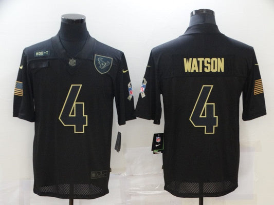 Men's Houston Texans #4 Deshaun Watson Black Game Player Jerseys