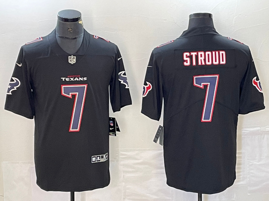 Men's Houston Texans C.J. Stroud #7 Black Fashion Game Jerseys