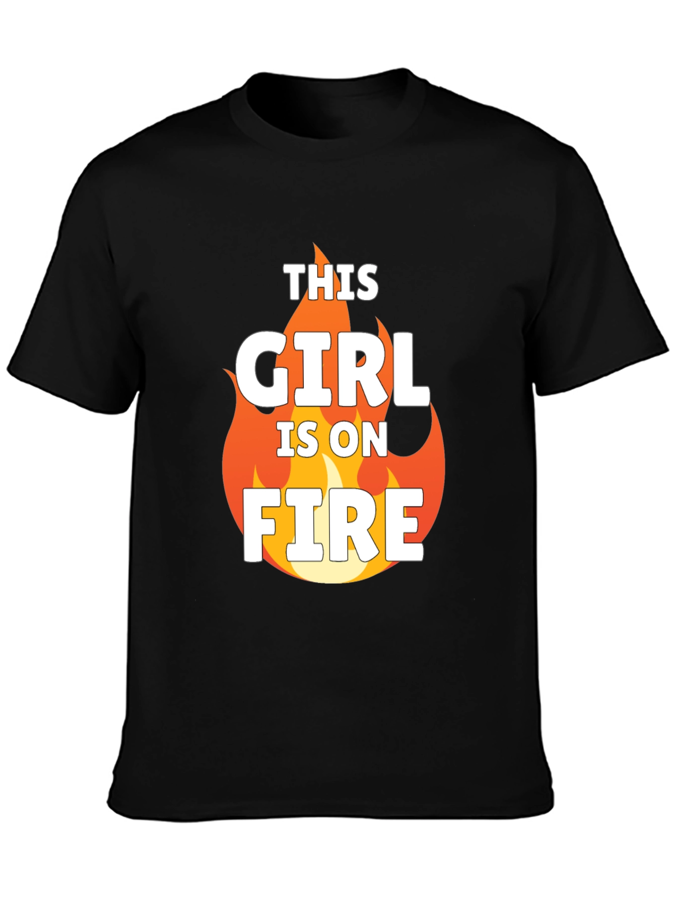This Girl Is On Fire Graphic Tee - Black