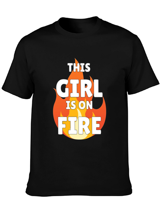 This Girl Is On Fire Graphic Tee - Black