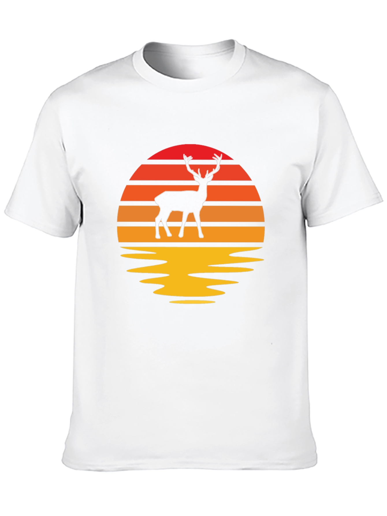 Sunset Deer Graphic Tee - Nature Lovers T-Shirt