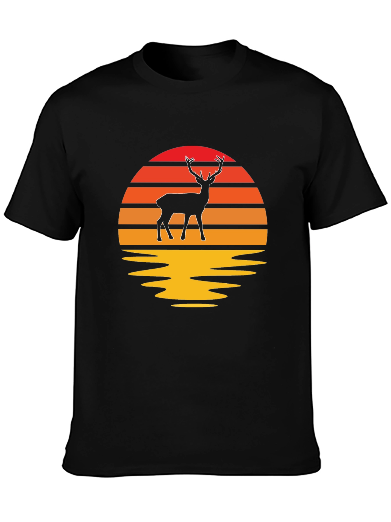 Sunset Deer Graphic Tee - Nature Lovers T-Shirt