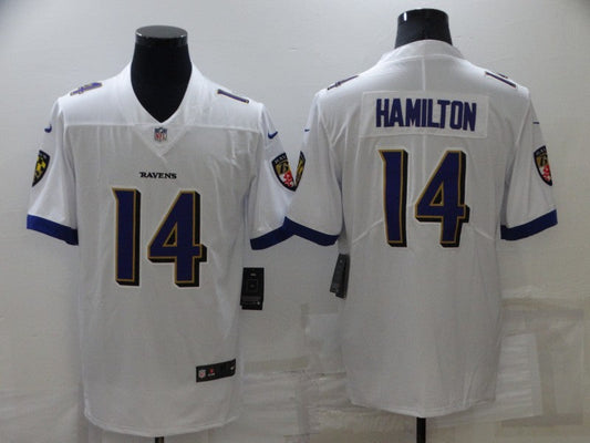 Men's Baltimore Ravens Kyle Hamilton #14 White Game Jerseys