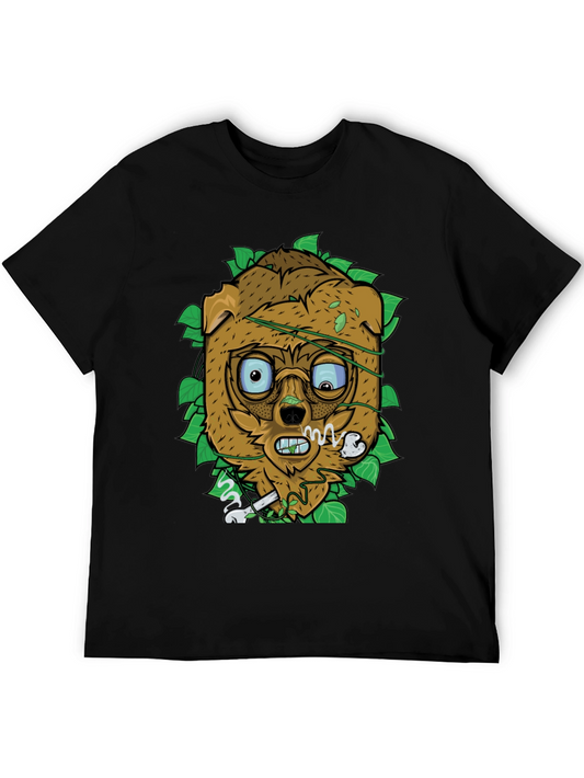 Cartoon Dog with Bone T-Shirt - Unique Graphic Tee