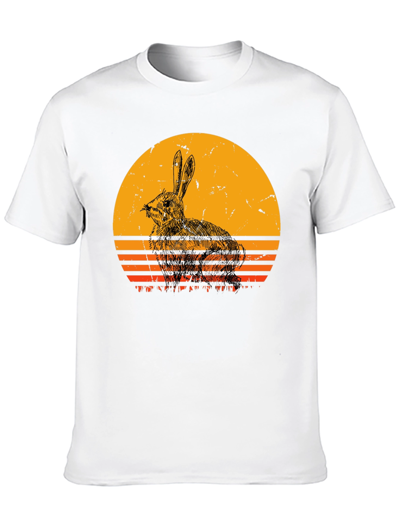 Retro Rabbit Sunset Graphic T-Shirt