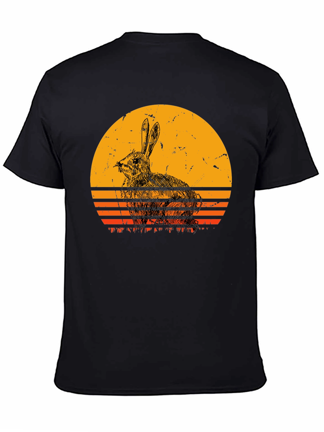 Retro Rabbit Sunset Graphic T-Shirt