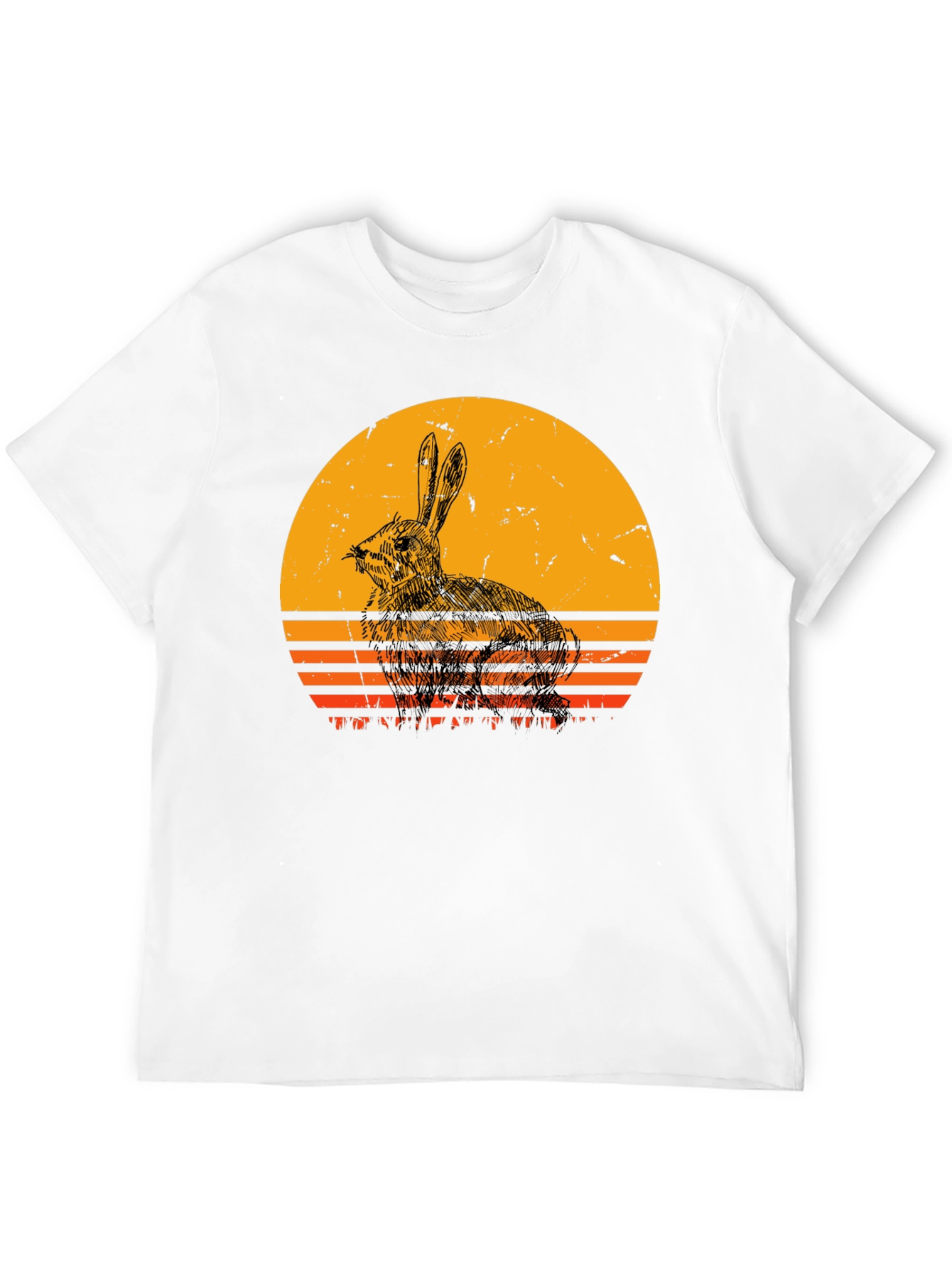 Retro Rabbit Sunset Graphic T-Shirt