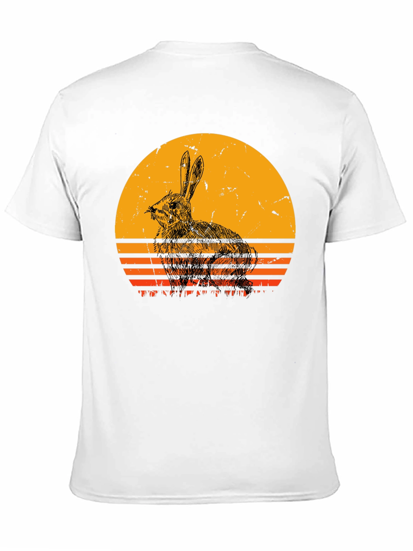 Retro Rabbit Sunset Graphic T-Shirt