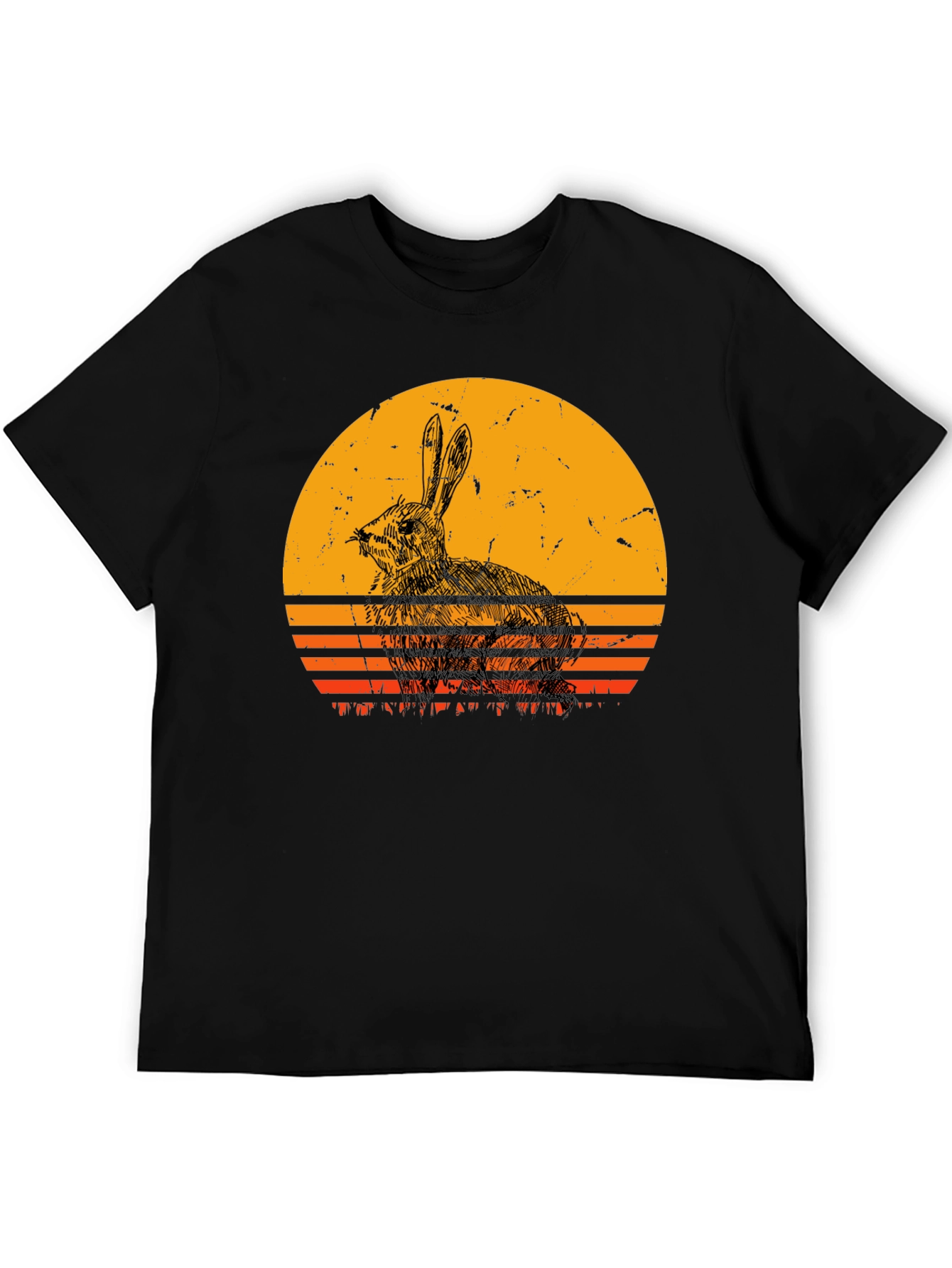 Retro Rabbit Sunset Graphic T-Shirt