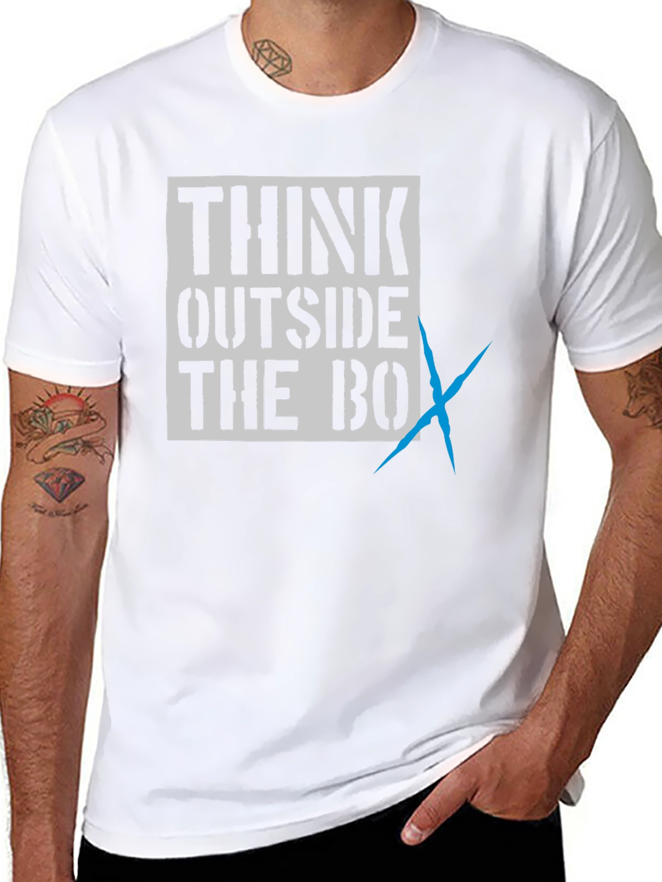 Think Outside the Box Black Graphic Tee