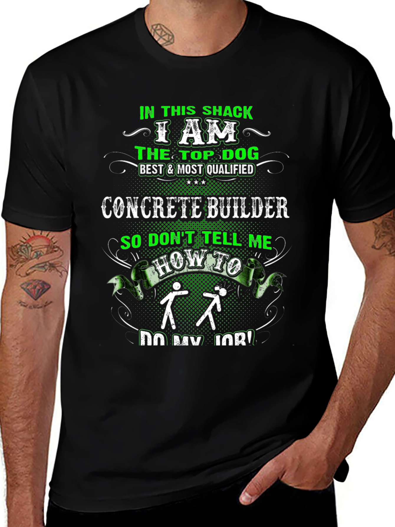 Concrete Builder T-Shirt: Top Dog in This Shack