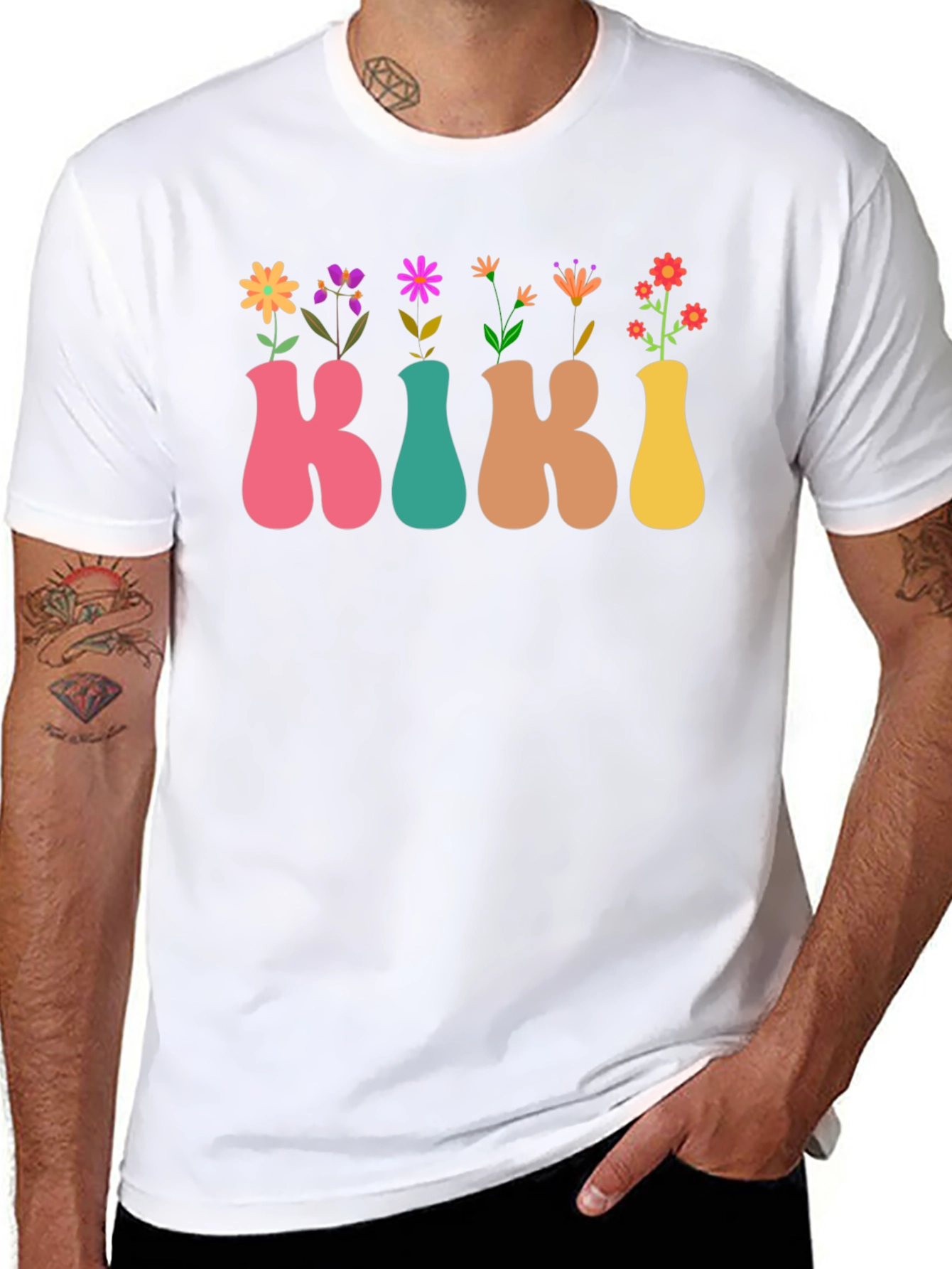 Kiki Flower Vase T-Shirt - Floral Initial Tee