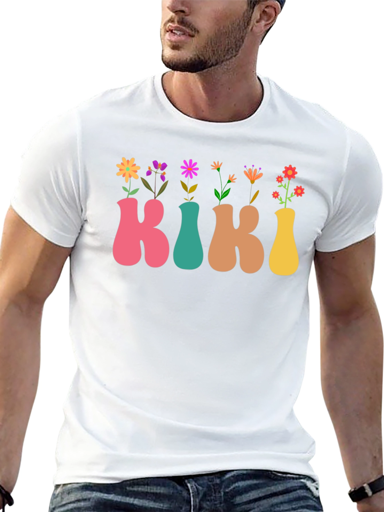 Kiki Flower Vase T-Shirt - Floral Initial Tee